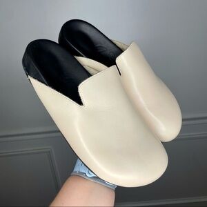 J.Crew Pacific Shearling Lined Toasted Wheat Leather Mules Womens 7 NEW